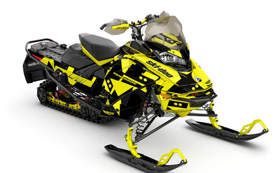 Champ Yellow Black Ski-Doo REV Gen4 Renegade Full Coverage Sled Wrap