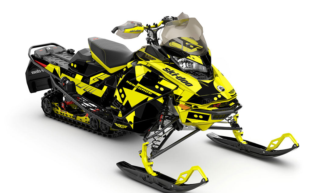 Champ Yellow Black Ski-Doo REV Gen4 Renegade Partial Coverage Sled Wrap