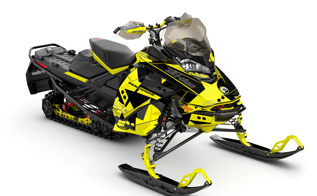 Champ Yellow DrkGrey Ski-Doo REV Gen4 Renegade Full Coverage Sled Wrap