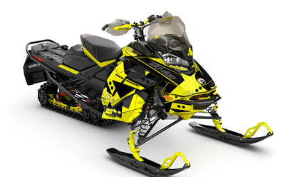 Champ Yellow DrkGrey Ski-Doo REV Gen4 Renegade Full Coverage Sled Wrap