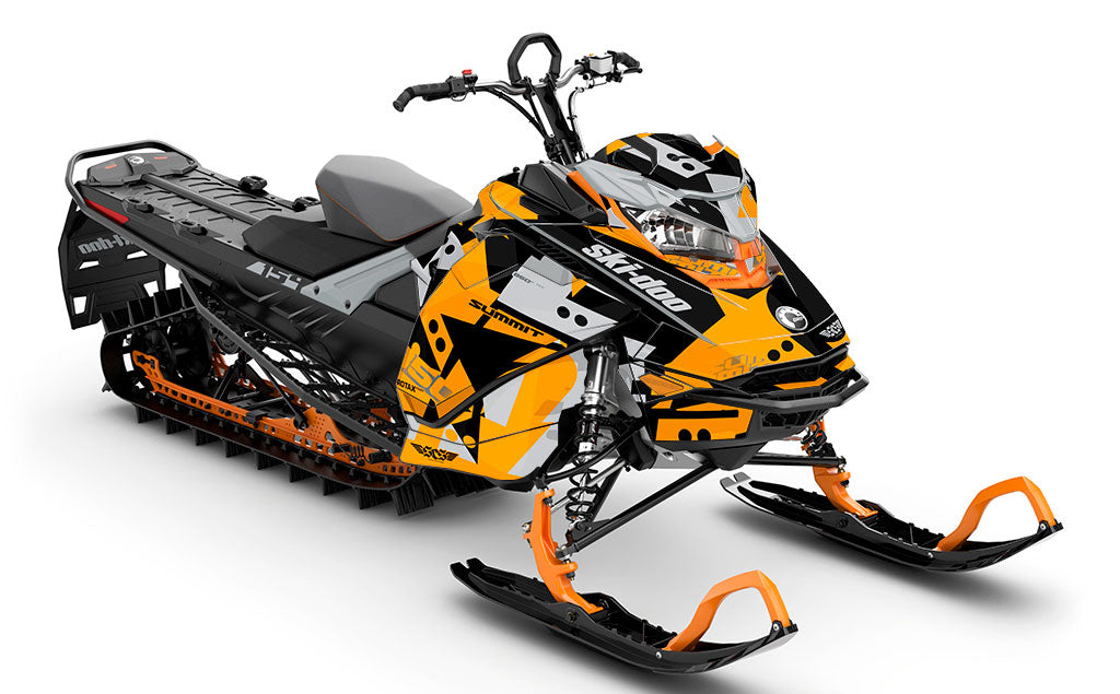 Champ Black Orange Ski-Doo REV Gen4 Summit Less Coverage Sled Wrap