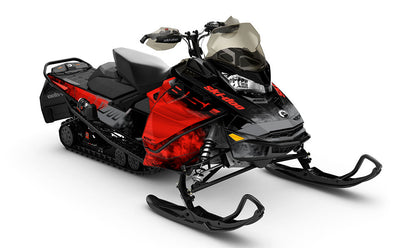 Coldsmoke Black Red Ski-Doo REV Gen4 MXZ Sled Wrap Partial 