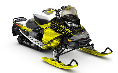 Coldsmoke Black Yellow Ski-Doo REV Gen4 MXZ Sled Wrap Full 