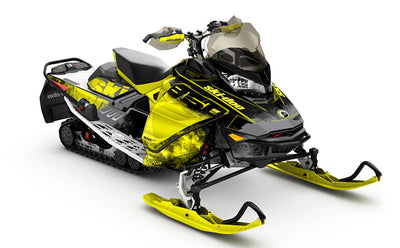 Coldsmoke Black Yellow Ski-Doo REV Gen4 MXZ Sled Wrap Partial 