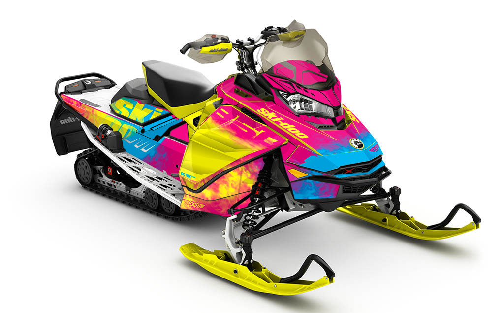 Coldsmoke Pink Yellow Ski-Doo REV Gen4 MXZ Sled Wrap Premium 