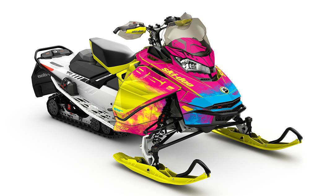 Coldsmoke Pink Yellow Ski-Doo REV Gen4 MXZ Sled Wrap Full 