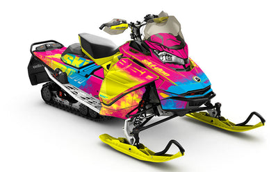 Coldsmoke Pink Yellow Ski-Doo REV Gen4 MXZ Sled Wrap Less 