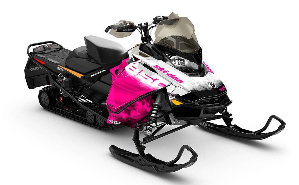 Coldsmoke White orange Ski-Doo REV Gen4 Renegade Premium Coverage Sled Wrap