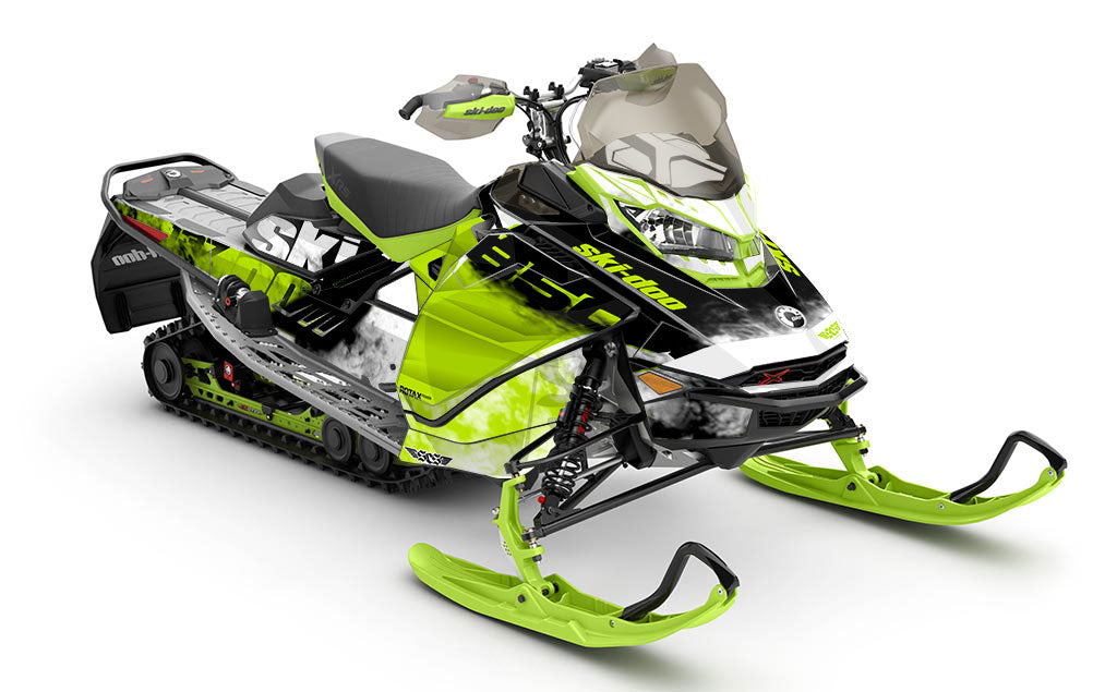 Coldsmoke Black Green Ski-Doo REV Gen4 Renegade Partial Coverage Sled Wrap