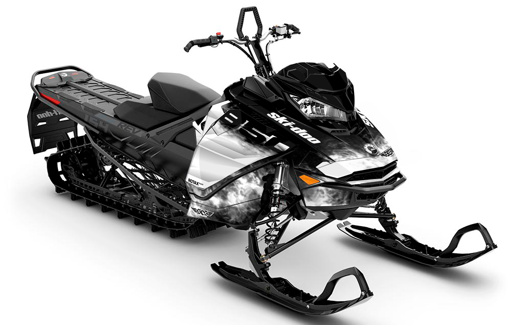 Coldsmoke Black White Ski-Doo REV Gen4 Summit Less Coverage Sled Wrap