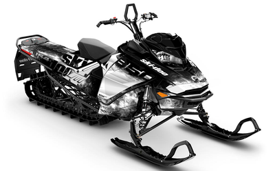 Coldsmoke Black White Ski-Doo REV Gen4 Summit Partial Coverage Sled Wrap