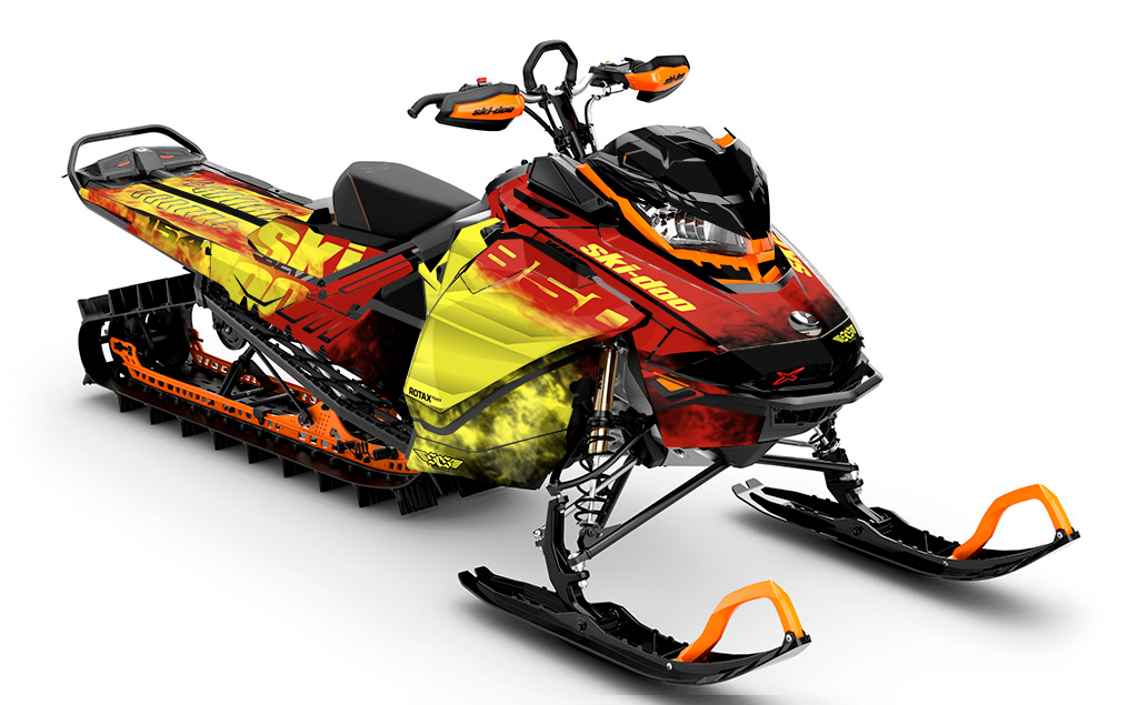 Coldsmoke Red Yellow Ski-Doo REV Gen4 Summit Partial Coverage Sled Wrap