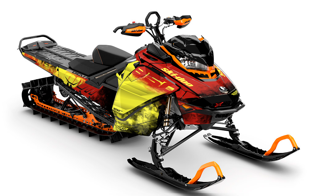 Coldsmoke Red Yellow Ski-Doo REV Gen4 Summit Less Coverage Sled Wrap