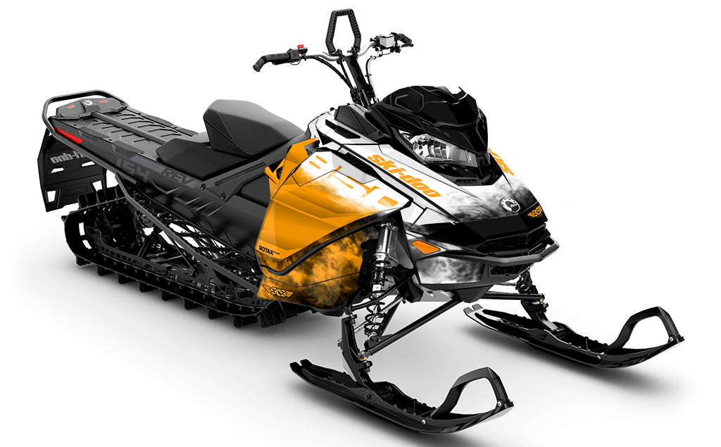 Coldsmoke White Red Ski-Doo REV Gen4 Summit Premium Coverage Sled Wrap