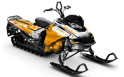 Coldsmoke White Orange Ski-Doo REV Gen4 Summit Partial Coverage Sled Wrap