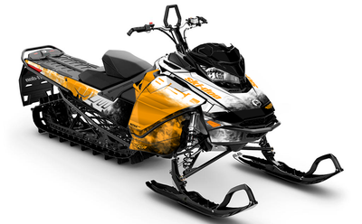 Coldsmoke White Orange Ski-Doo REV Gen4 Summit Less Coverage Sled Wrap