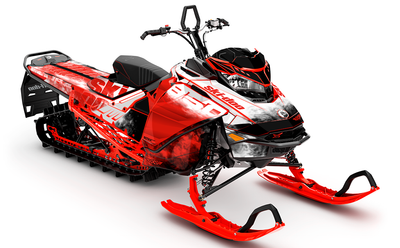 Coldsmoke White Red Ski-Doo REV Gen4 Summit Partial Coverage Sled Wrap