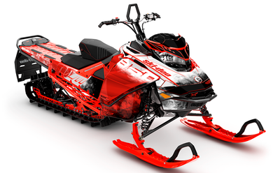 Coldsmoke White Red Ski-Doo REV Gen4 Summit Less Coverage Sled Wrap