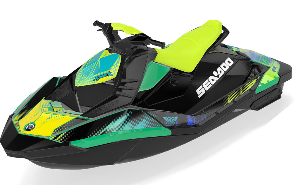 Coral Sea-Doo Spark Graphics Black Reef Partial Coverage