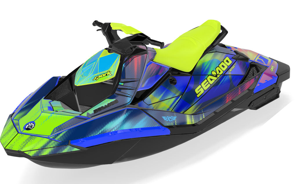 Coral Sea-Doo Spark Graphics Blue Manta Partial Coverage