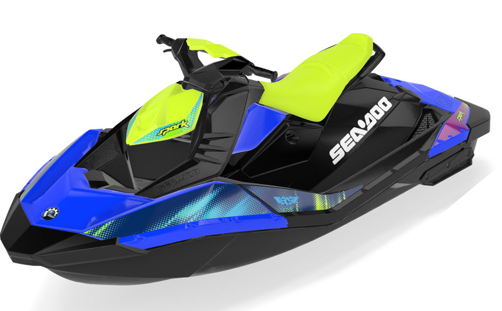 Coral Sea-Doo Spark Graphics Orange Blue Max Coverage