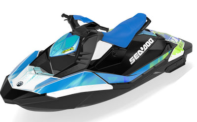 Coral Sea-Doo Spark Graphics Octane White Partial Coverage