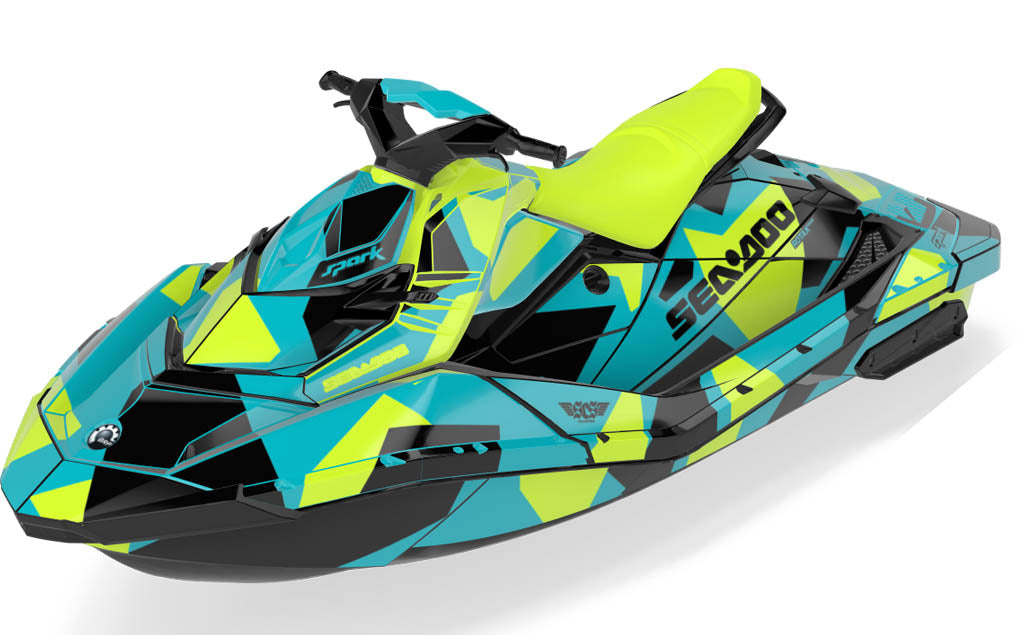 Covert Sea-Doo Spark Graphics Manta Blue Partial Coverage