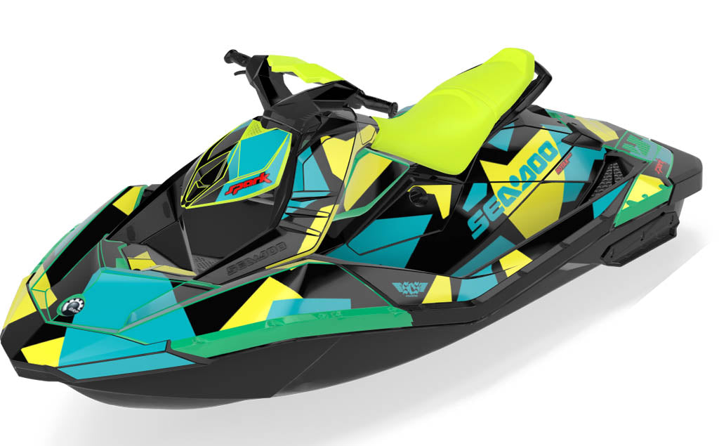 Covert Sea-Doo Spark Graphics Yellow Reef Premium Coverage