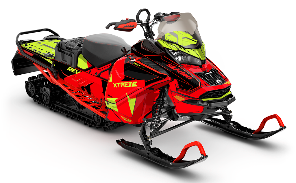 Crossover Red Manta Ski-Doo REV Gen4 Wide Premium Coverage Sled Wrap