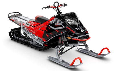 CrossUp Black Red Ski-Doo REV Gen4 LWH - Freeride Full Coverage Sled Wrap