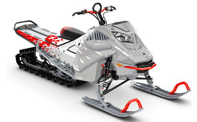 CrossUp White Red Ski-Doo REV Gen4 LWH - Freeride Full Coverage Sled Wrap