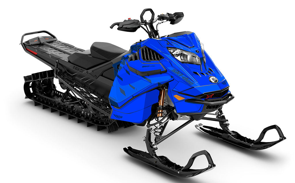 CrossUp Blue White Ski-Doo REV Gen4 LWH - Summit Less Coverage Sled Wrap