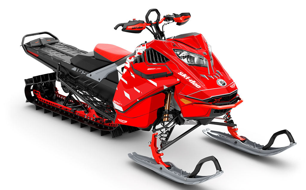 CrossUp Red White Ski-Doo REV Gen4 LWH - Summit Less Coverage Sled Wrap