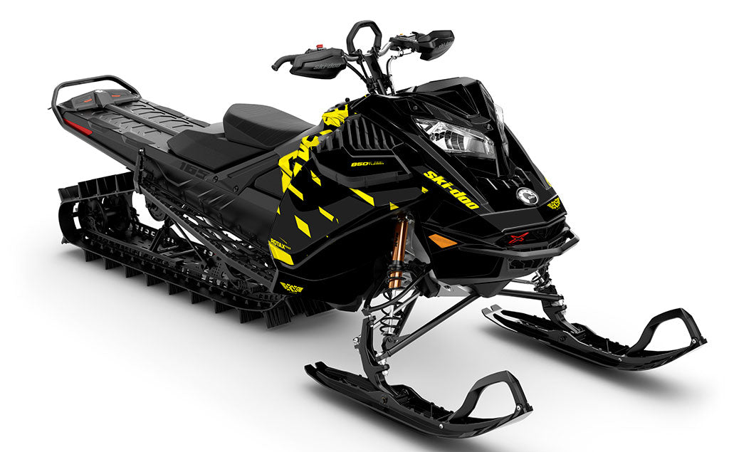 CrossUp Yellow Black Ski-Doo REV Gen4 LWH - Summit Less Coverage Sled Wrap
