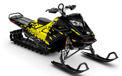 CrossUp Yellow Black Ski-Doo REV Gen4 LWH - Summit Full Coverage Sled Wrap