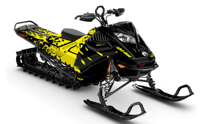 CrossUp Yellow Black Ski-Doo REV Gen4 LWH - Summit Premium Coverage Sled Wrap