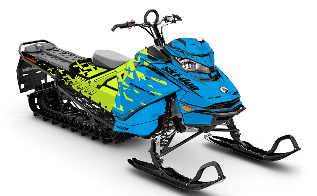 Crossup Blue Green Ski-Doo REV Gen4 Summit Full Coverage Sled Wrap