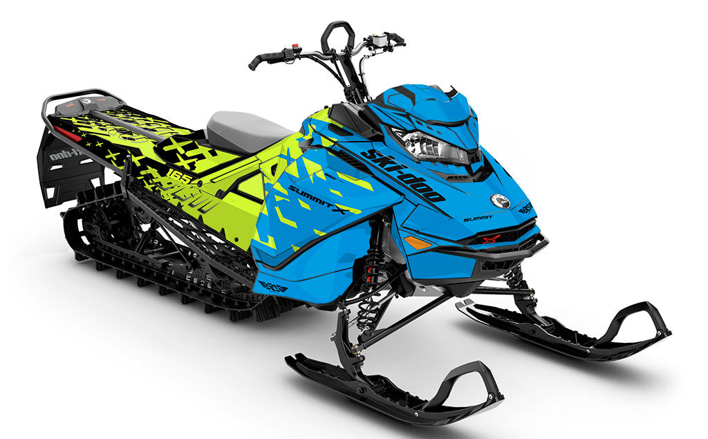 Crossup Blue Green Ski-Doo REV Gen4 Summit Premium Coverage Sled Wrap