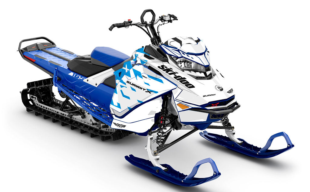 Crossup Blue White Ski-Doo REV Gen4 Summit Less Coverage Sled Wrap