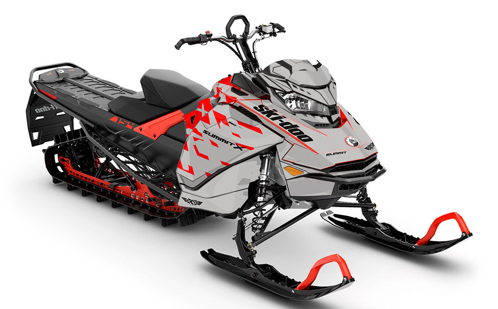 Crossup Grey Red Ski-Doo REV Gen4 Summit Less Coverage Sled Wrap