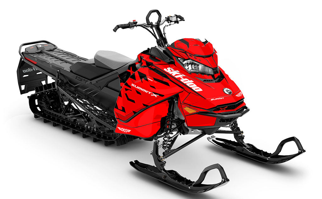 Crossup Red Black Ski-Doo REV Gen4 Summit Less Coverage Sled Wrap