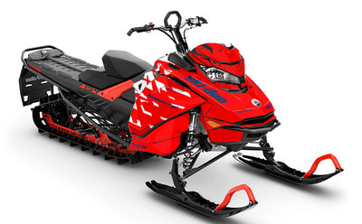 Crossup Red White Ski-Doo REV Gen4 Summit Less Coverage Sled Wrap