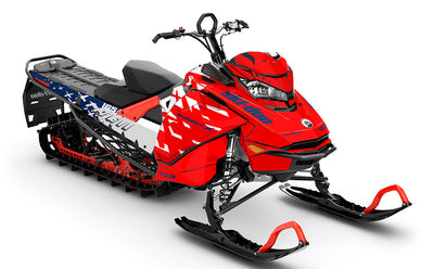 Crossup Red White Ski-Doo REV Gen4 Summit Partial Coverage Sled Wrap