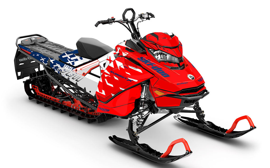 Crossup Red White Ski-Doo REV Gen4 Summit Full Coverage Sled Wrap