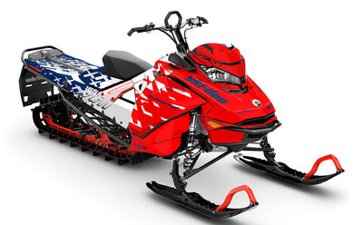 Crossup Red White Ski-Doo REV Gen4 Summit Premium Coverage Sled Wrap