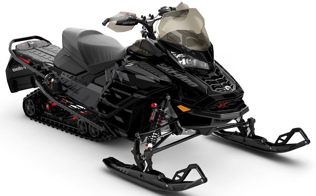 Crossup Black Grey Ski-Doo REV Gen4 Wide Partial Coverage Sled Wrap