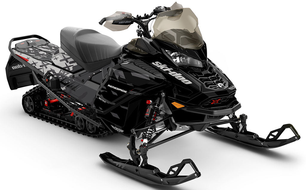 Crossup Yellow White Ski-Doo REV Gen4 Wide Premium Coverage Sled Wrap