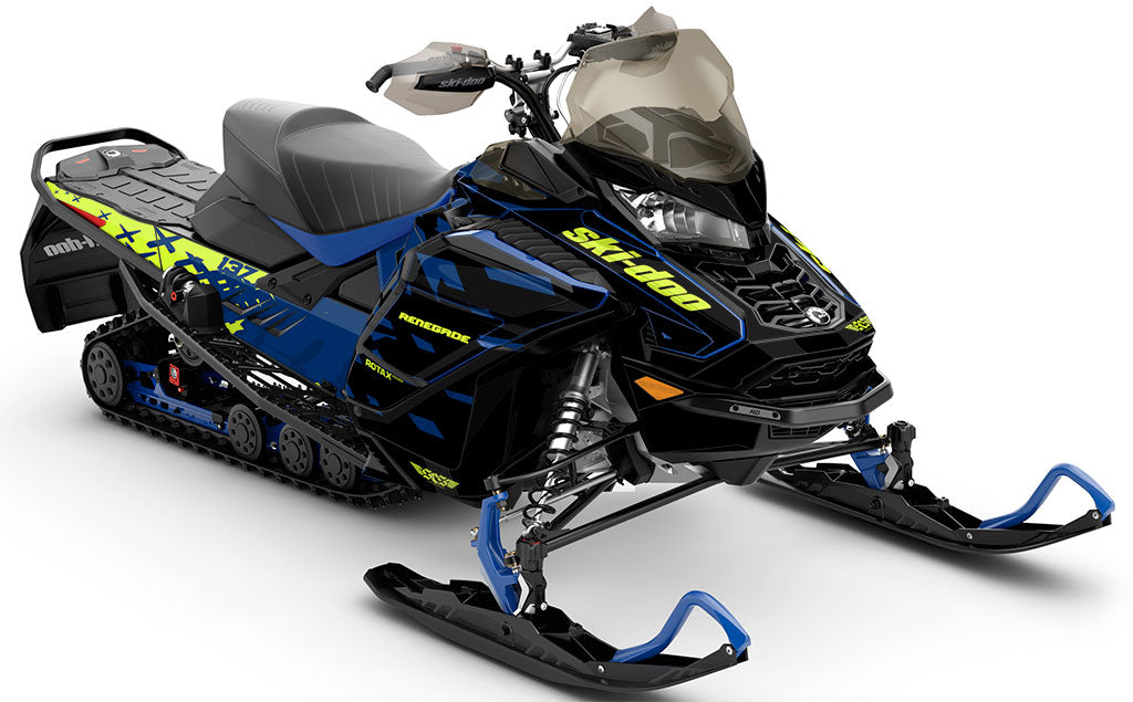 Crossup Yellow White Ski-Doo REV Gen4 Wide Partial Coverage Sled Wrap