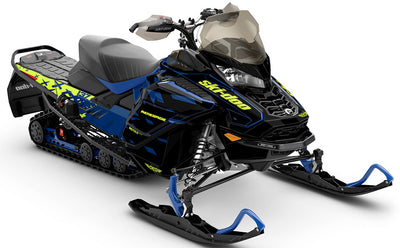 Crossup Yellow White Ski-Doo REV Gen4 Wide Partial Coverage Sled Wrap