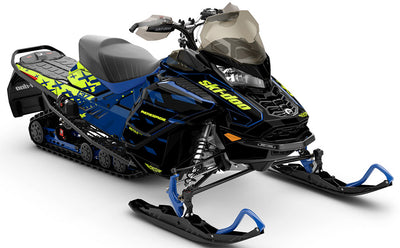 Crossup Yellow White Ski-Doo REV Gen4 Wide Less Coverage Sled Wrap